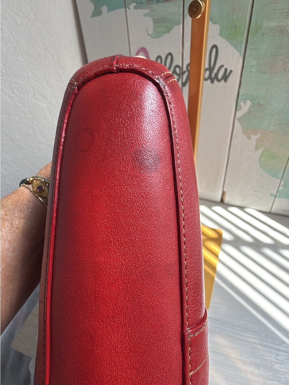 Vintage Coach Legacy slim duffle red with silver tone hardware - Picture 7 of 12